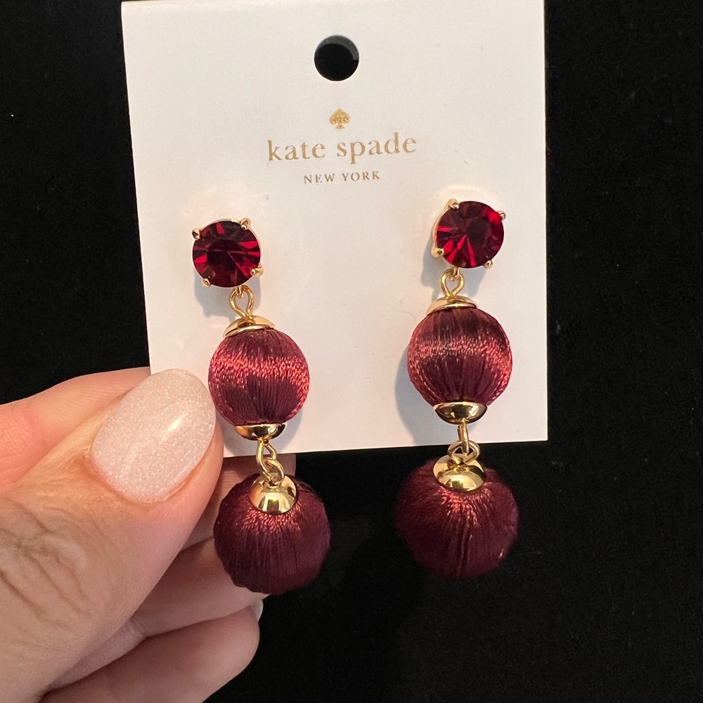 Kate Spade Burgundy & Gold earrings